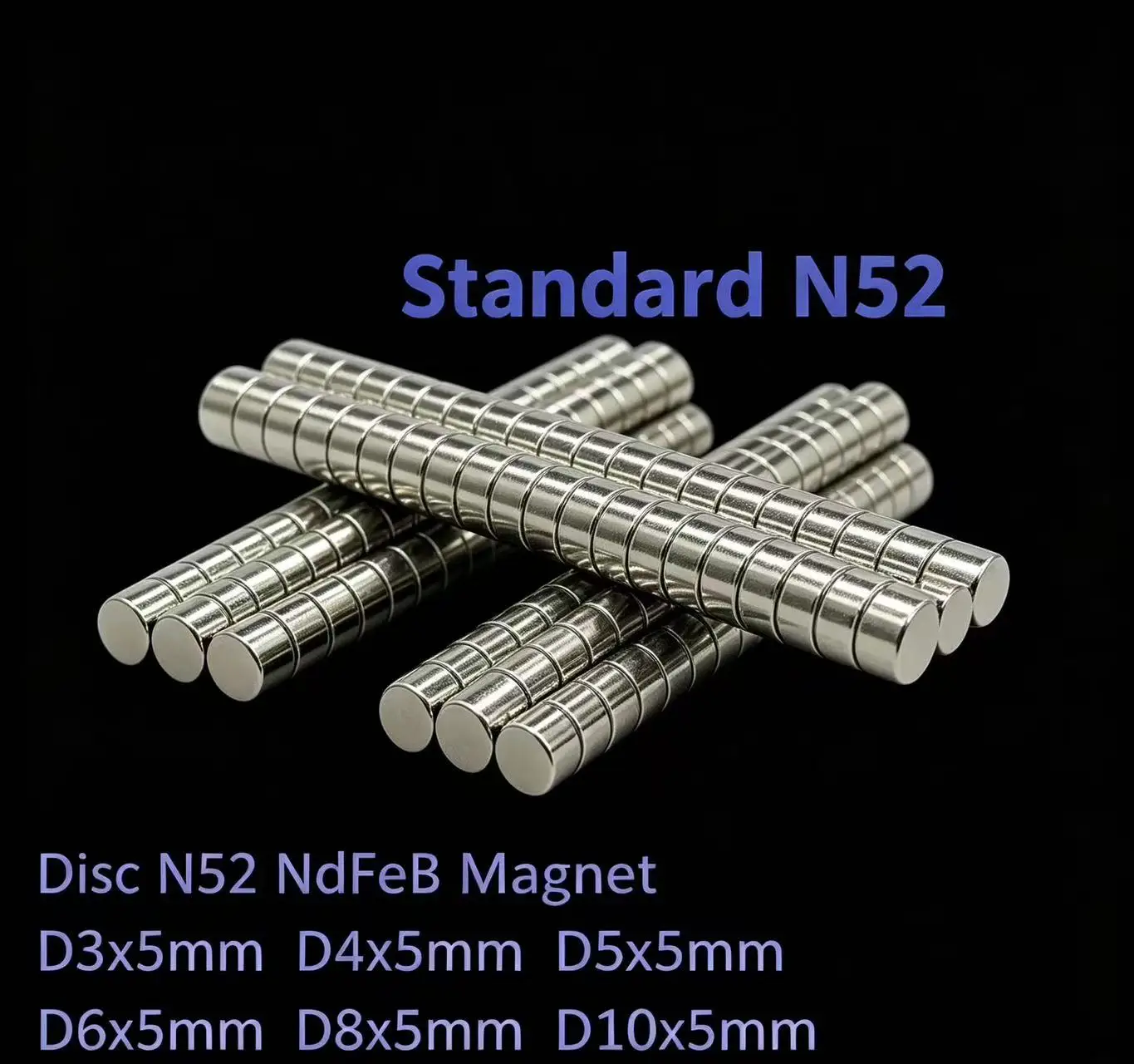 10 50PCS/LOT Disc Standard N52 NdFeB Magnet 3*5 4*5 5*5 6*5 8*5 10*5 Strong Permanent Neodymium Magnets 3x5 4x5 5x5 6x5 8x5 10x5