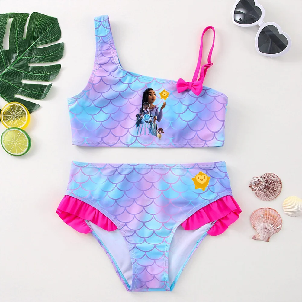 

Movie Wish Girls Swimsuit One-Piece Bathing Suits Kids Wear Fashion Mermaid Fish Children's Dresses Swimwear Beach Suit