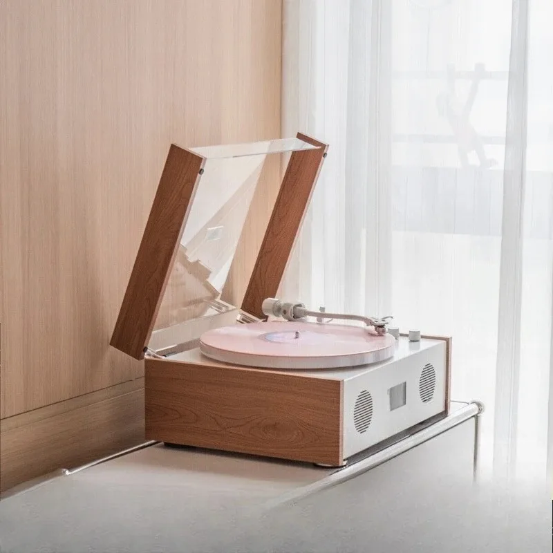 Retro Integrated Vinyl Turntable Household Bluetooth Audio Phonograph Decorative Gift Audio Player