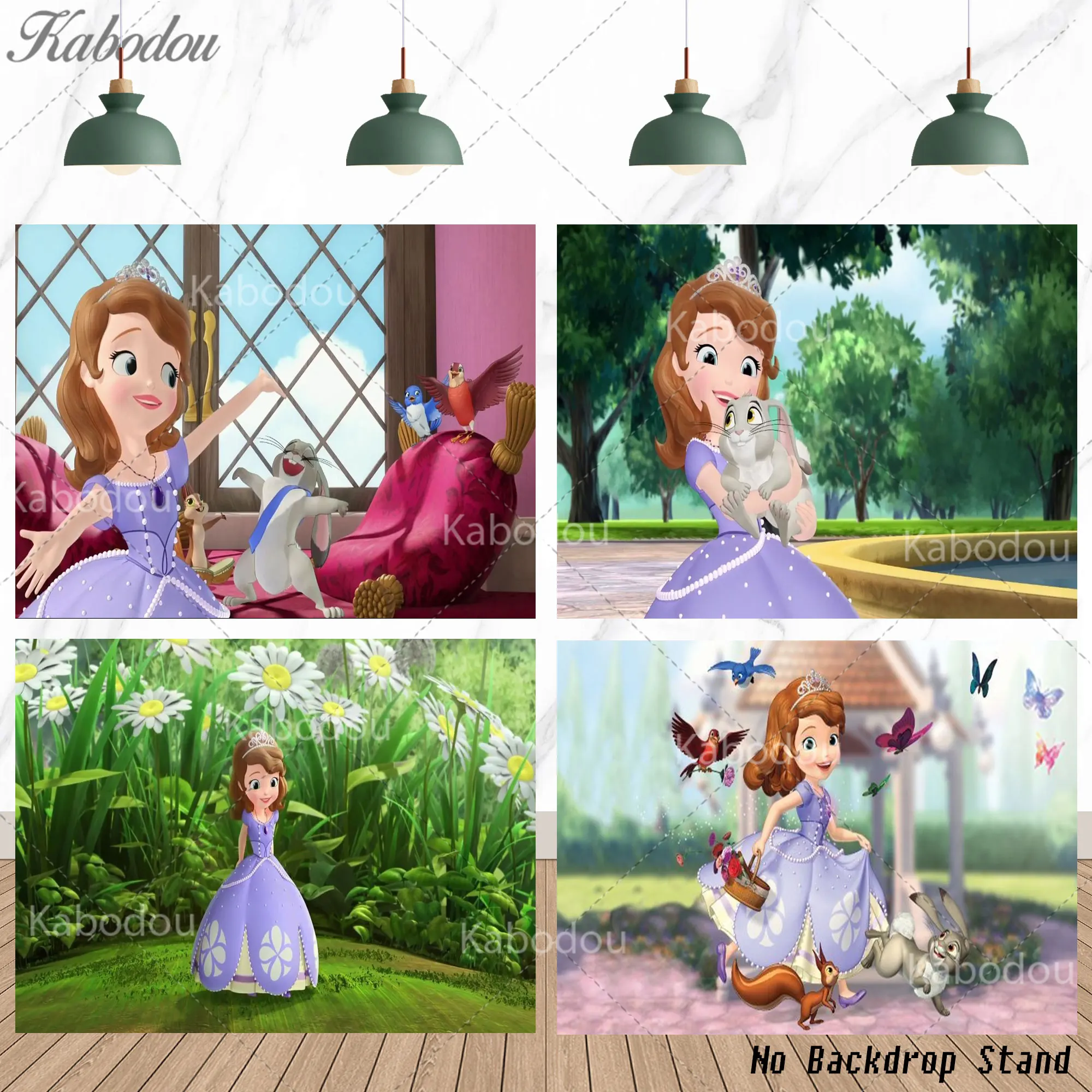 Sofia the First Backdrop Girls Birthday Kid Party Decoration Baby Shower Bedroom Photo Poster Photography Background Studio Prop