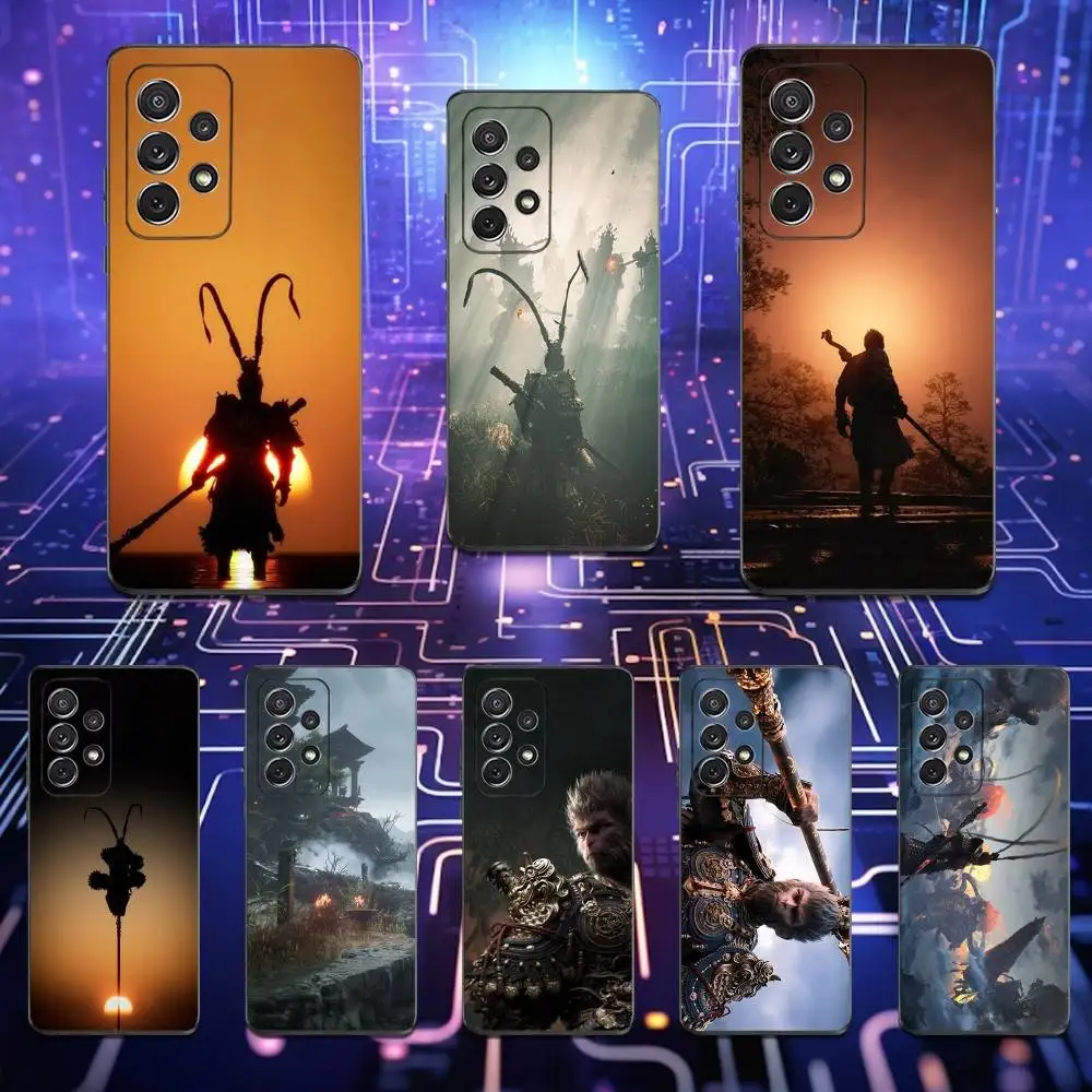 

Game Black Myth W-Wukong Phone Case For Samsung S25,S24,S23,S22,S21,S20,S10,Ultra,Plus,Lite,FE,Soft Silicone Black Cover