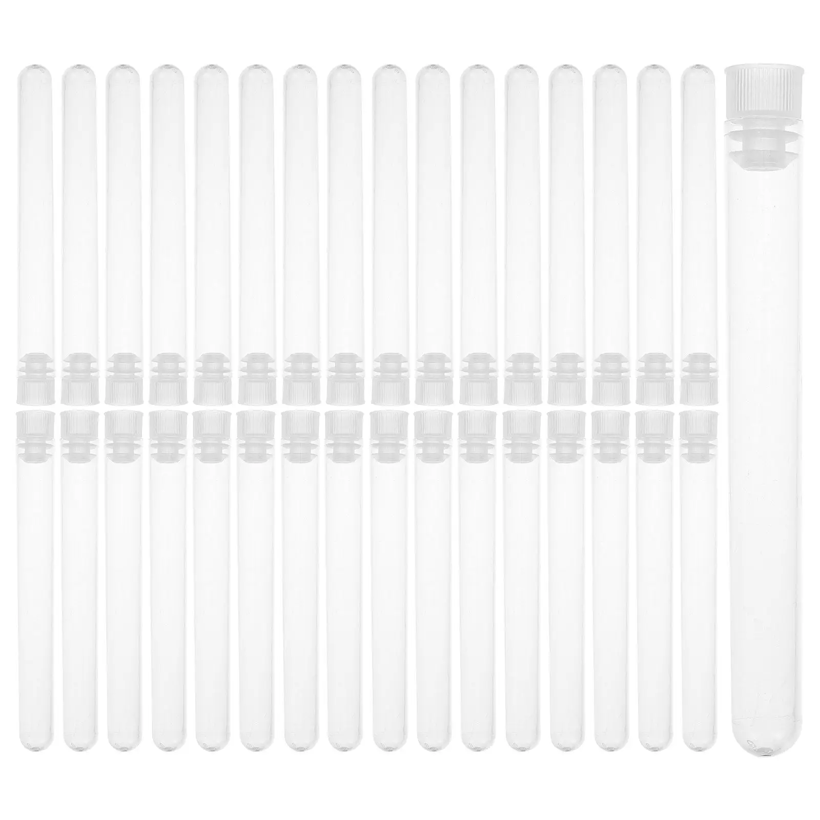 50Pcs Single-Use Sampling Test Tubes Plastic Transparent Scientific Laboratory Tubes for Experiment Storage and Liquid Solid