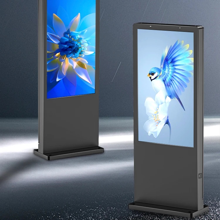 จอแสดงผลโฆษณาแบบสัมผัส Capacitive Totem สำหรับตู้บริการอัตโนมัติ จอ LCD แบบอินเทอร์แอคทีฟสำหรับใช้งานกลางแจ้ง รูปแบบตั้ง