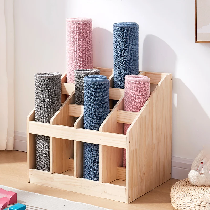 Work blanket cabinet shelf Mengtai New Zealand pine solid wood storage rack