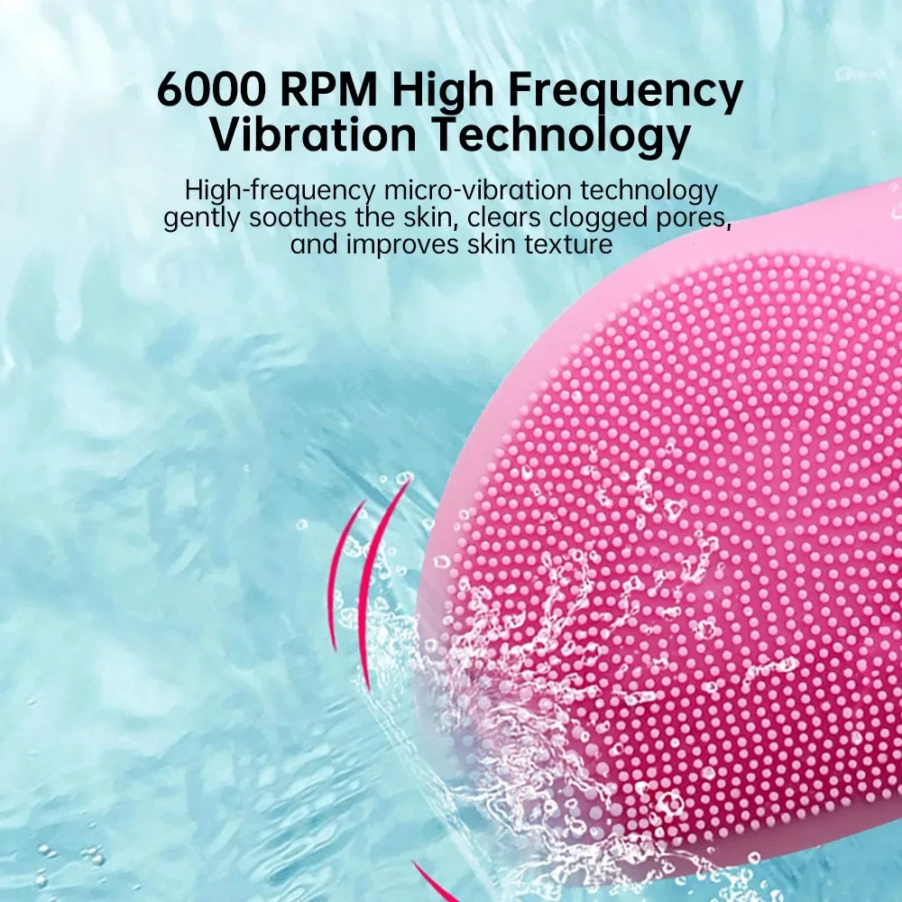 Electric Facial Cleanser Silicone Sonic Vibration Cleanser Deep Pore Skin Massage Facial Brush