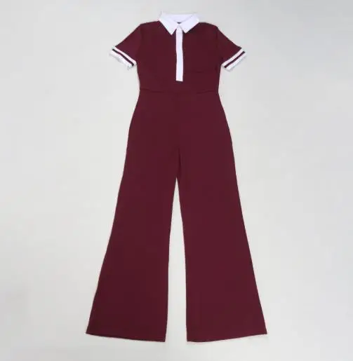 Trendy Jumpsuit Woman 2025 Casual Sexy Elegant Slim Fit Elastic Contrasting Color Collar Slightly Fashion Flared Long Jumpsuit