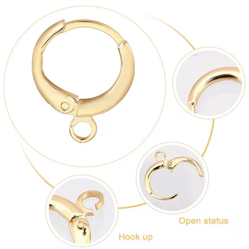 100-300 قطعة خطاف القرط المعدني هيبوالرجينيك رافعة الظهر القرط النتائج مع حلقة مفتوحة DIY بها بنفسك مستلزمات صناعة المجوهرات سلك الأذن