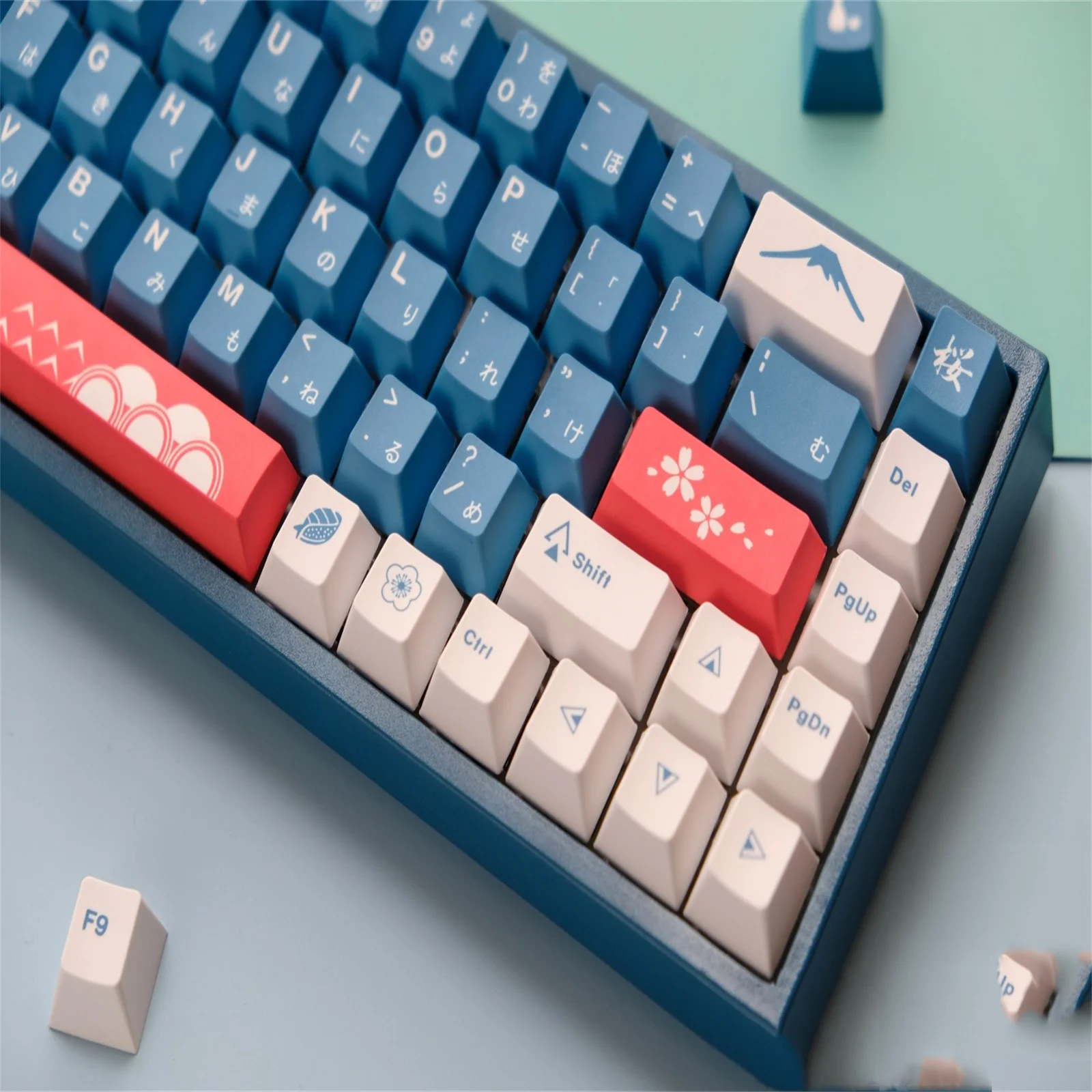 

GMK Mount Fuji Keycaps 129 Keys PBT Material Cherry Profile for cherry MX Switch 61/64/68/75/84/87/98/104 Mechanical Keyboard