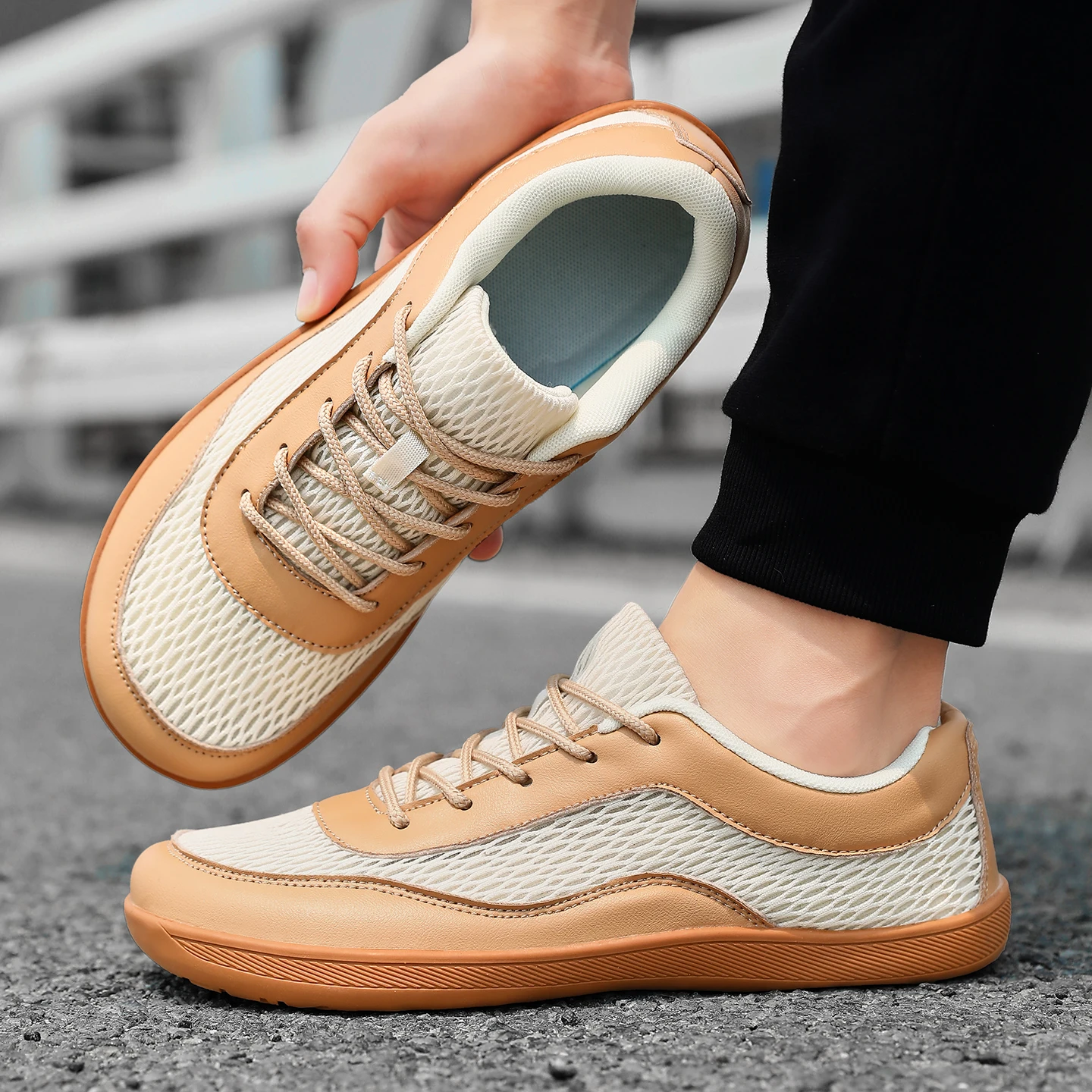 

2026 New Men's Wide Toe Casual Walking Shoes, Lightweight Breathable Mesh Sneakers, Roomy Non-slip Wear-resistant Sports Shoes