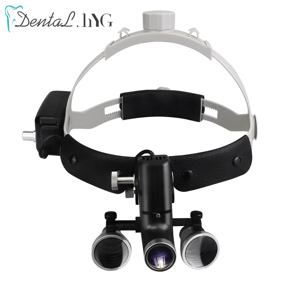 Dental Binocular Loupes 5W Wireless Headlamp LED Headlight  Brightness Spot Adjustable With  For Dental Surgical