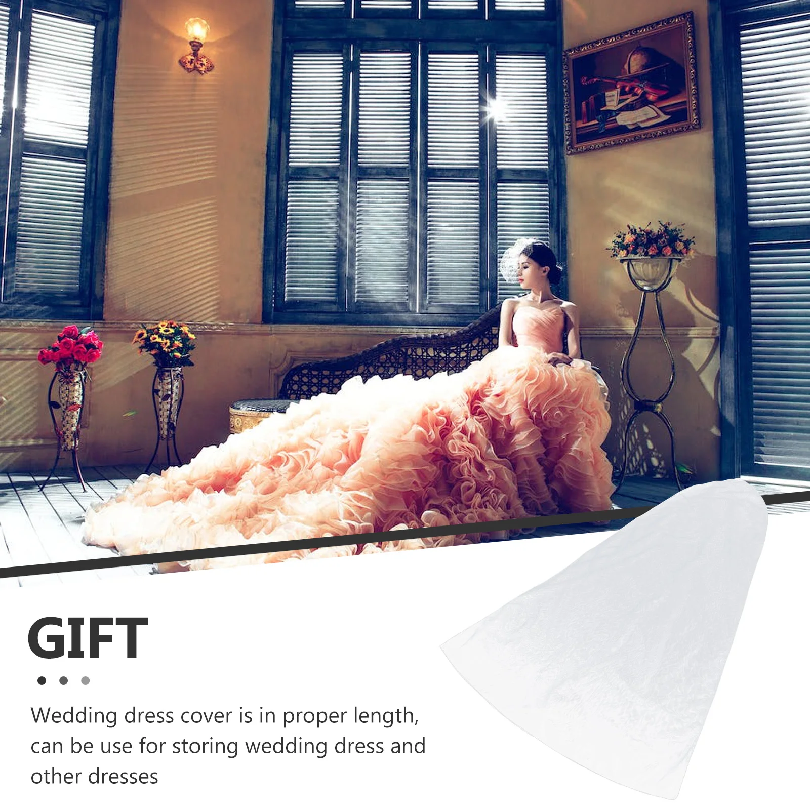 

Breathable Wedding Dress Dust Cover Gowns Bridal Garment Bag Travel Bags Covers for