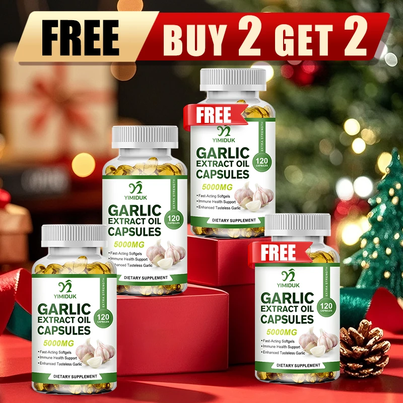 

Buy 2 Get 2 Free! Garlic Extract Oil Capsules, for Immune Boost, Heart Health & Detox, Aids Digestion & Circulation, Non-GMO