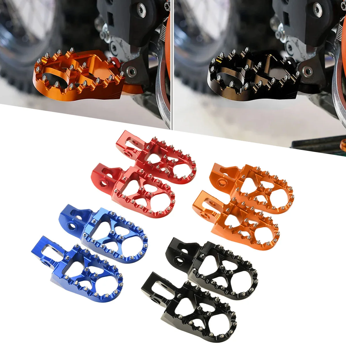 Motorcycle For KTM EXC EXCF XCW XC XCF SX SXF For Husqvarna TE FE TX FX 2017-2023 CNC Foot Pegs FootRest Footpegs Rests Pedals