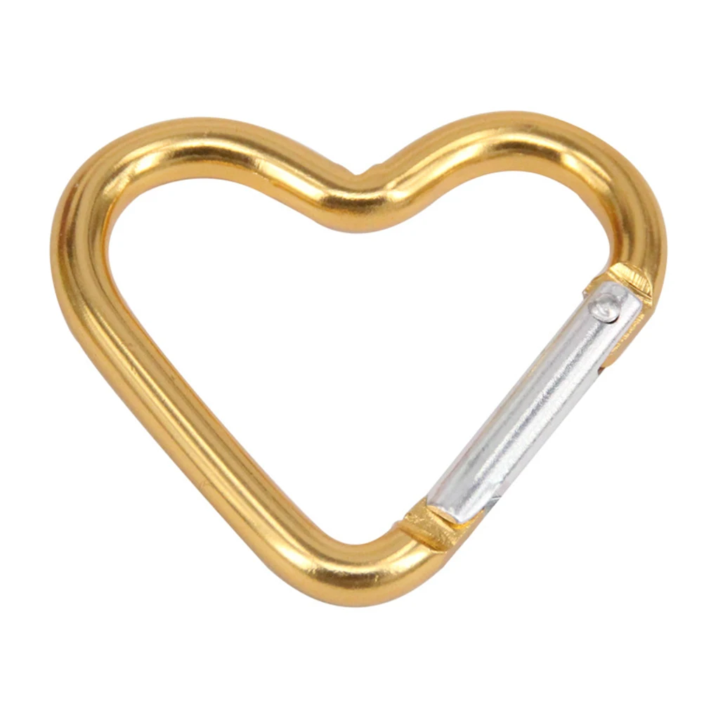 

10pcs Heart Shaped Carabiner Keychain Climbing Camping Hiking Hammock Clip Aluminum Alloy Premium Material Outdoor Travel