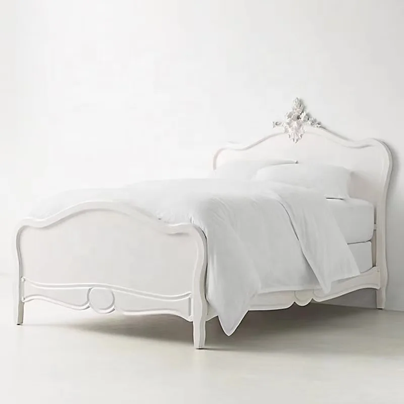 American Country Solid Wood Vintage Carved Children's Bed Bedroom Princess Bed