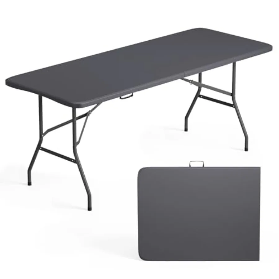

Folding Table Portable Plastic Table with Carrying Handle Perfect for Indoor Outdoor Party Dining Wedding Events Camping