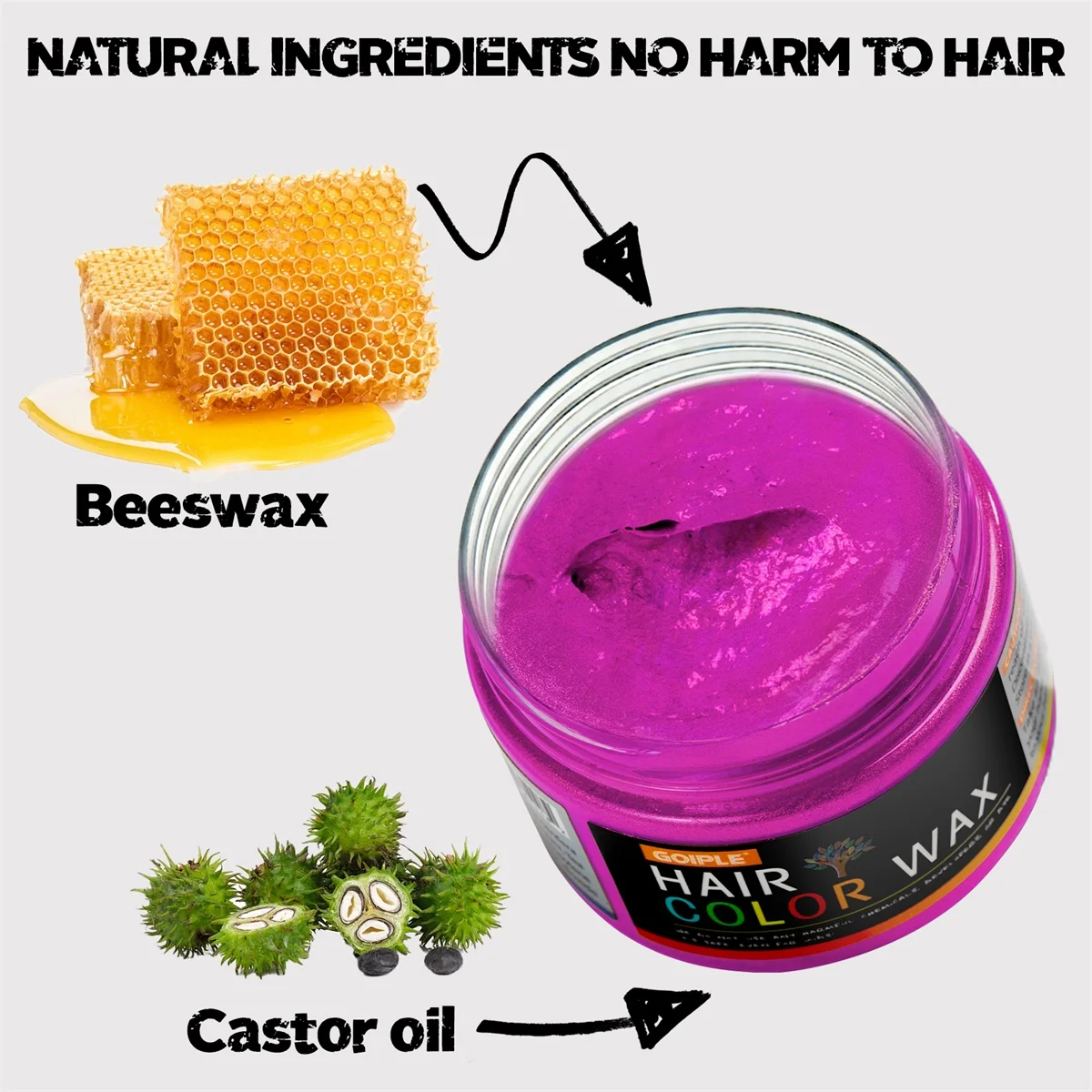 120g DIY Hair Color Wax Kit Non-Toxic One-Time Temporary Party Cosplay Colour Hair Eyebrow Beards Dye Cream with Brush Halloween