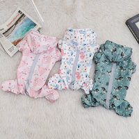 Cartoon Print Chihuahua Raincoat With Cap Outdoor Walking Waterproof Pet Overalls For Small Dogs Light Reflective Puppy Poncho