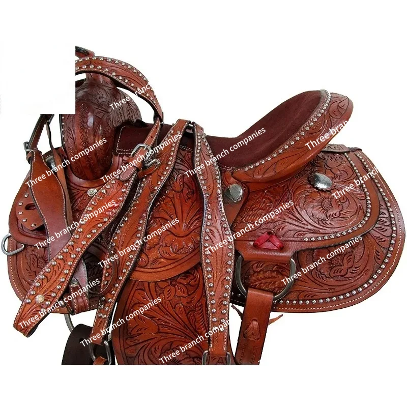 

Customized Style Color Suede Fiber Origin Drum Type Size Place Model DyedCD Western Horse Saddle Tack Set Leather Seat