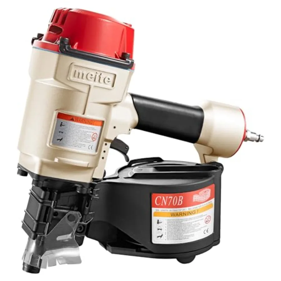 

Пневматический гвоздезабивной прибор CN70B, предназначенный для углов 15 градусов, совместимый с катушечными гвоздями длиной от 1-3/4 до 2-3/4 дюйма.