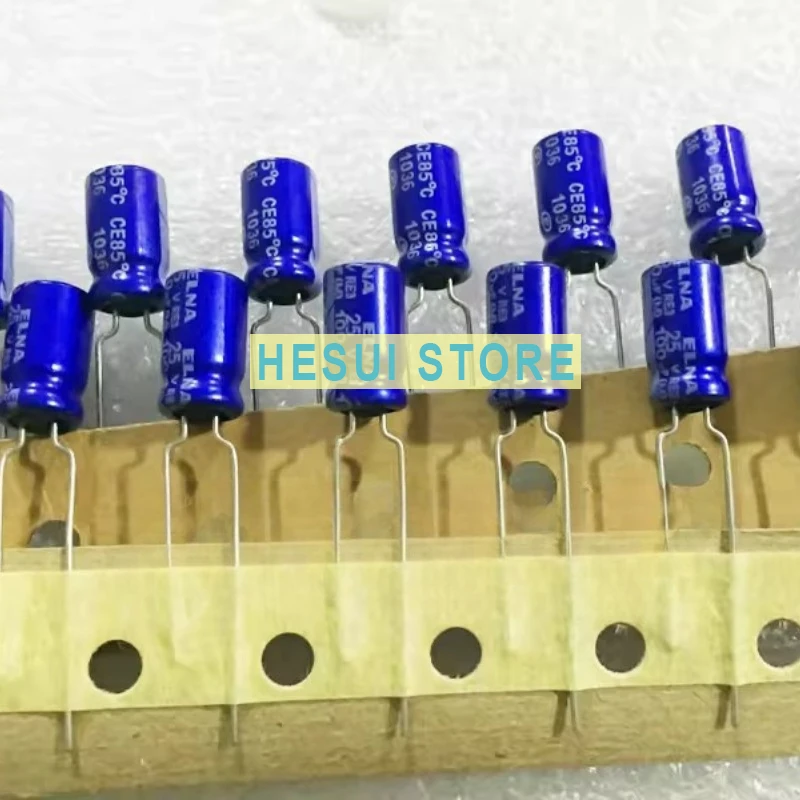 10PCS ELNA blue robe RE3 audio fever capacitor 25V100UF 6.3X11 85 degrees, electrolytic capacitor