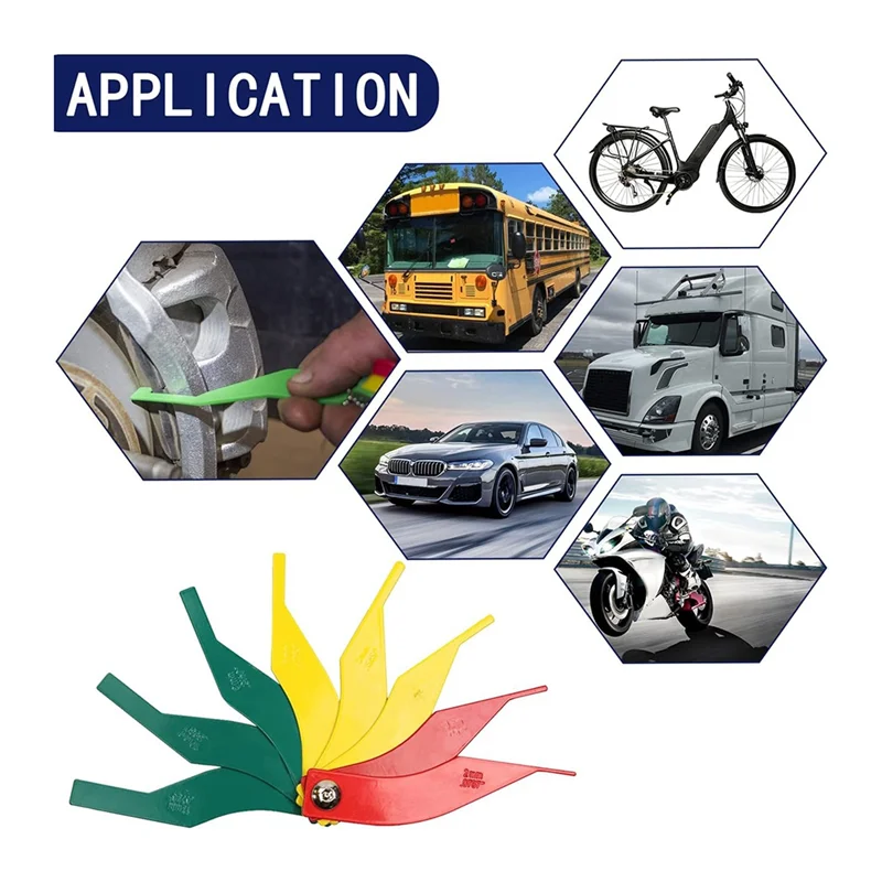 

WO-Brake Lining Thickness Gauge, Steel Automotive Brake Pad Measuring Tool, Disc And Drum Brake Lining Gauge Set