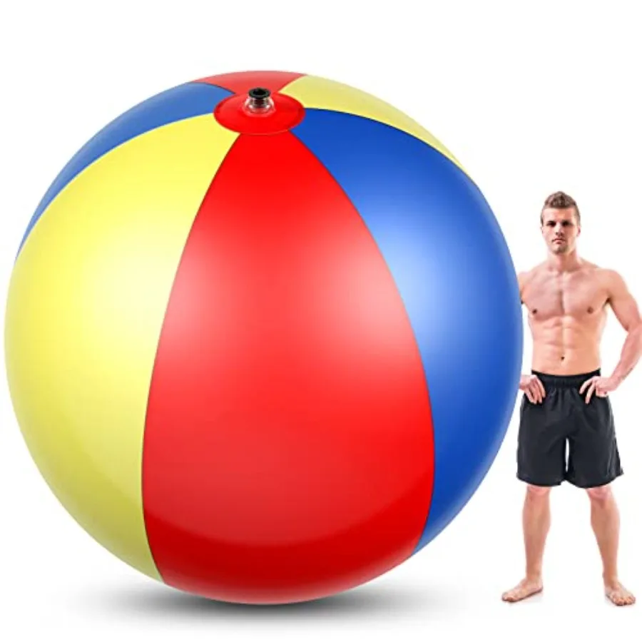 78 Inch Giant Beach Ball Jumbo Inflatable Balls Oversized Adult Beach Toys Plastic Huge Water Balls for Swimming Pool Summer Se