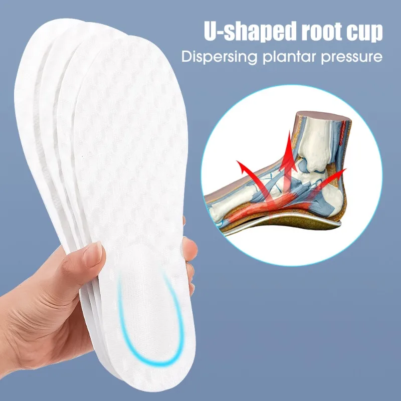 Latex Shock Absorption Sport Insoles Memory Foam Insoles Foot Support Shoe Pads Soft Breathable Orthopedic Feet Care Insert