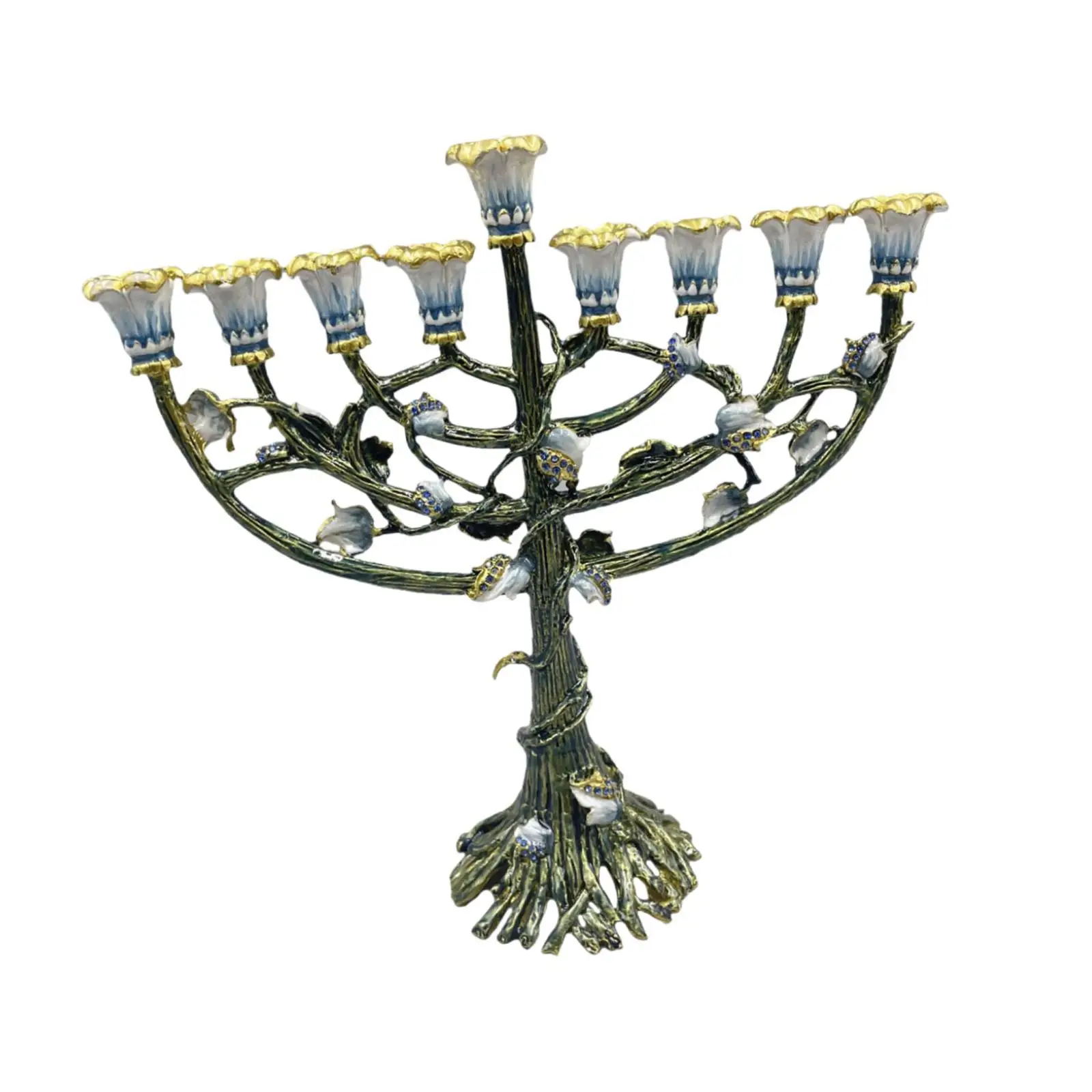 Hanukkah Menorah European Style Metal Candle Holder for Party Desk Cabinet