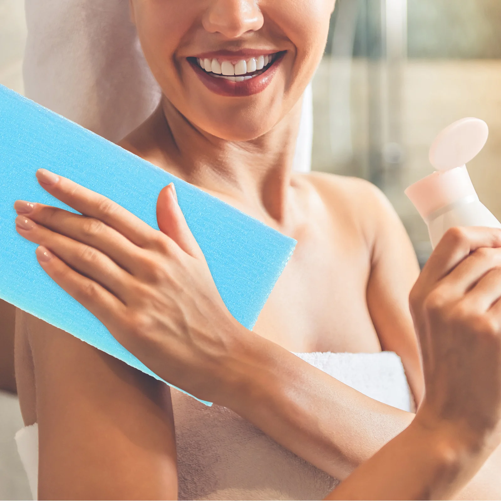 

4pcs Exfoliating Scrubber Towel Reusable Shower Body Wiping Deep Clean Pore Cleaning Large Nylon Bath Sheet Soft Daily Use