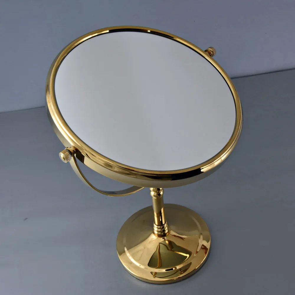 Makeup Mirror 8 inch Brass 3X/1X Magnifying Mirror Gold Double Side Cosmetic Mirror Desktop Table Mirror Vanity Lba638