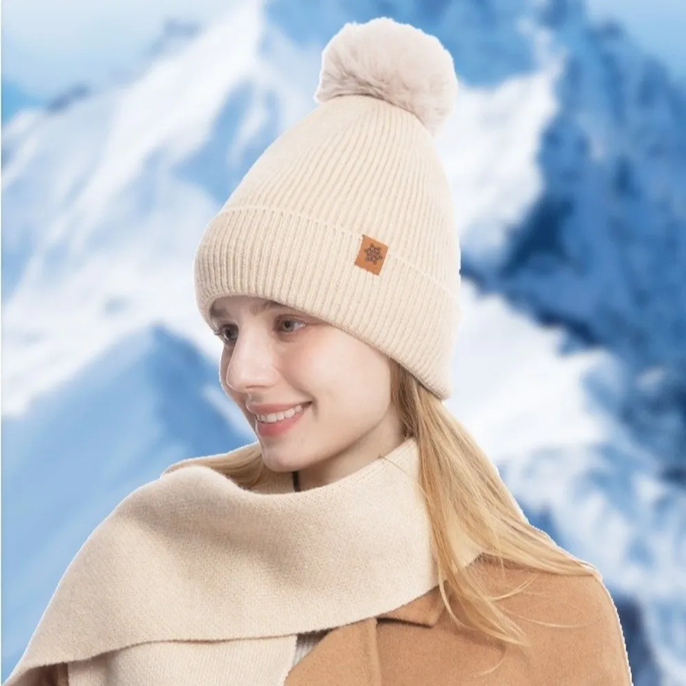3Pcs/Set Warm Winter Hat Scarf Gloves Set Lining Windproof Knit Beanie Snood Set Soft Thicken Touchscreen Gloves for Men Women