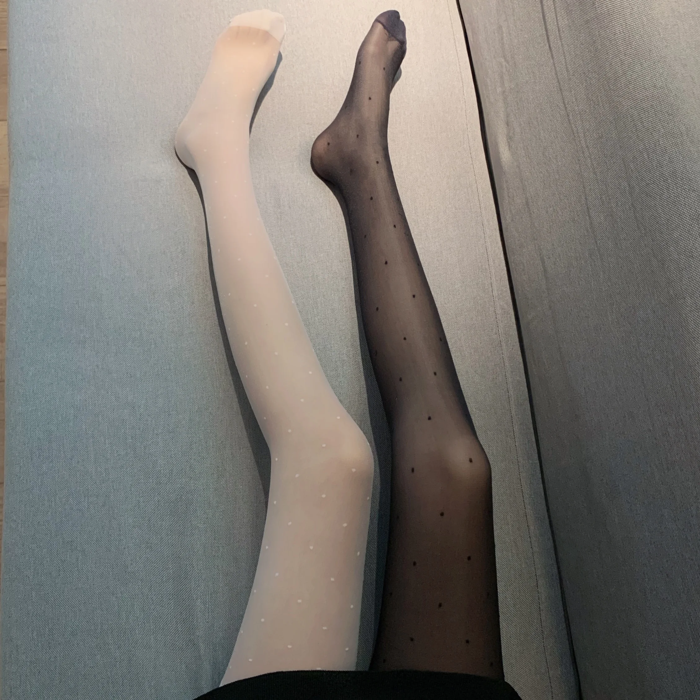 Spring Autumn Women's Small Polka Dot Tights Elastic Thin Style Long Pants Footless Leggings Fashionable And Stylish Base Layer