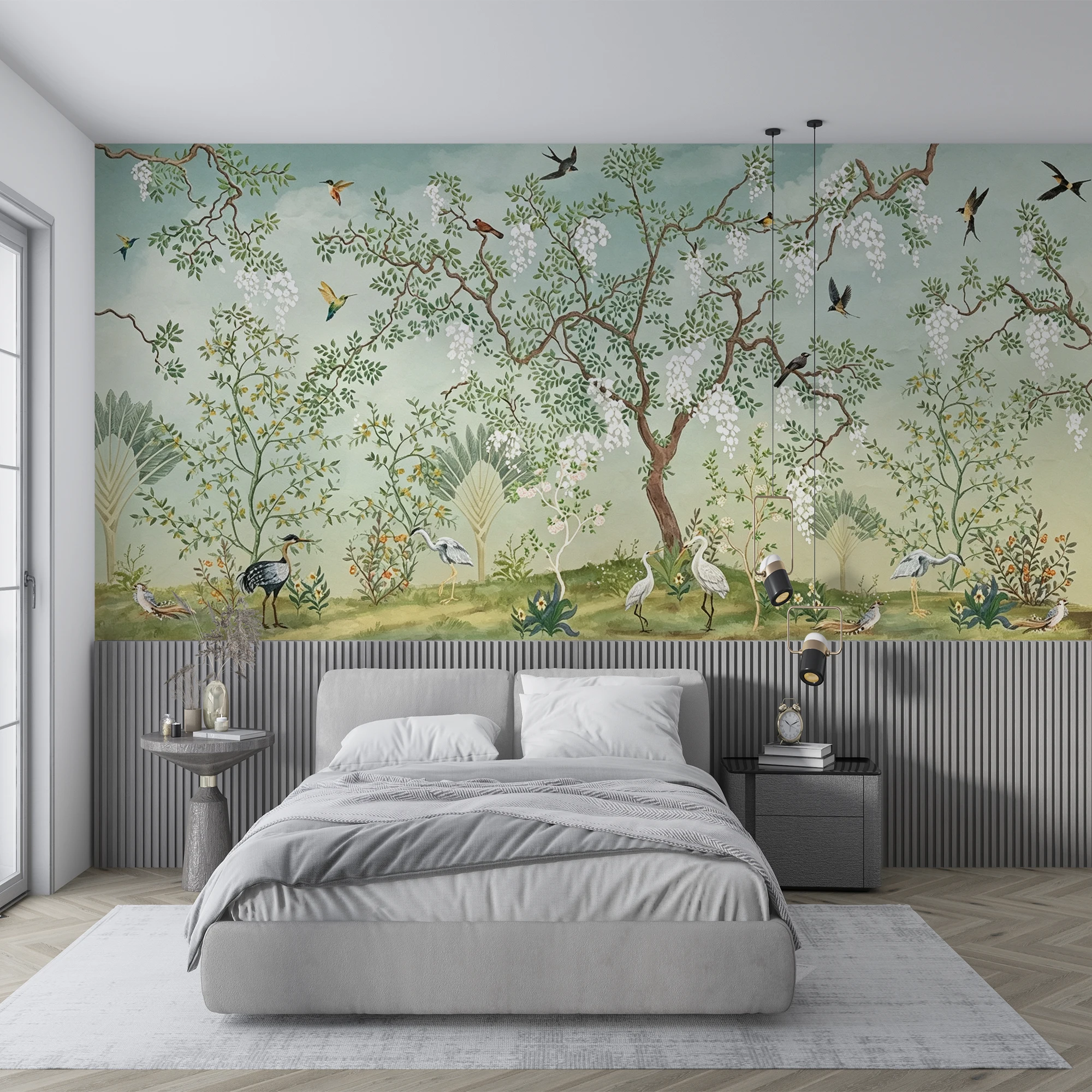 Milofi 3D Cartoon Sticker Hand Drawn Flowers And Birds