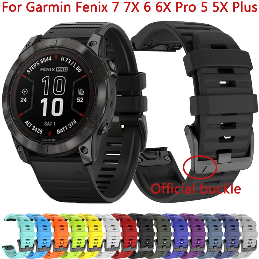 Quickfit Watch Strap 26mm 22mm For Garmin Fenix 7 7X 6 6X Pro 5X 5 Plus 3 955 Silicone Band Epix Gen 2 Wristband Bracelet Correa