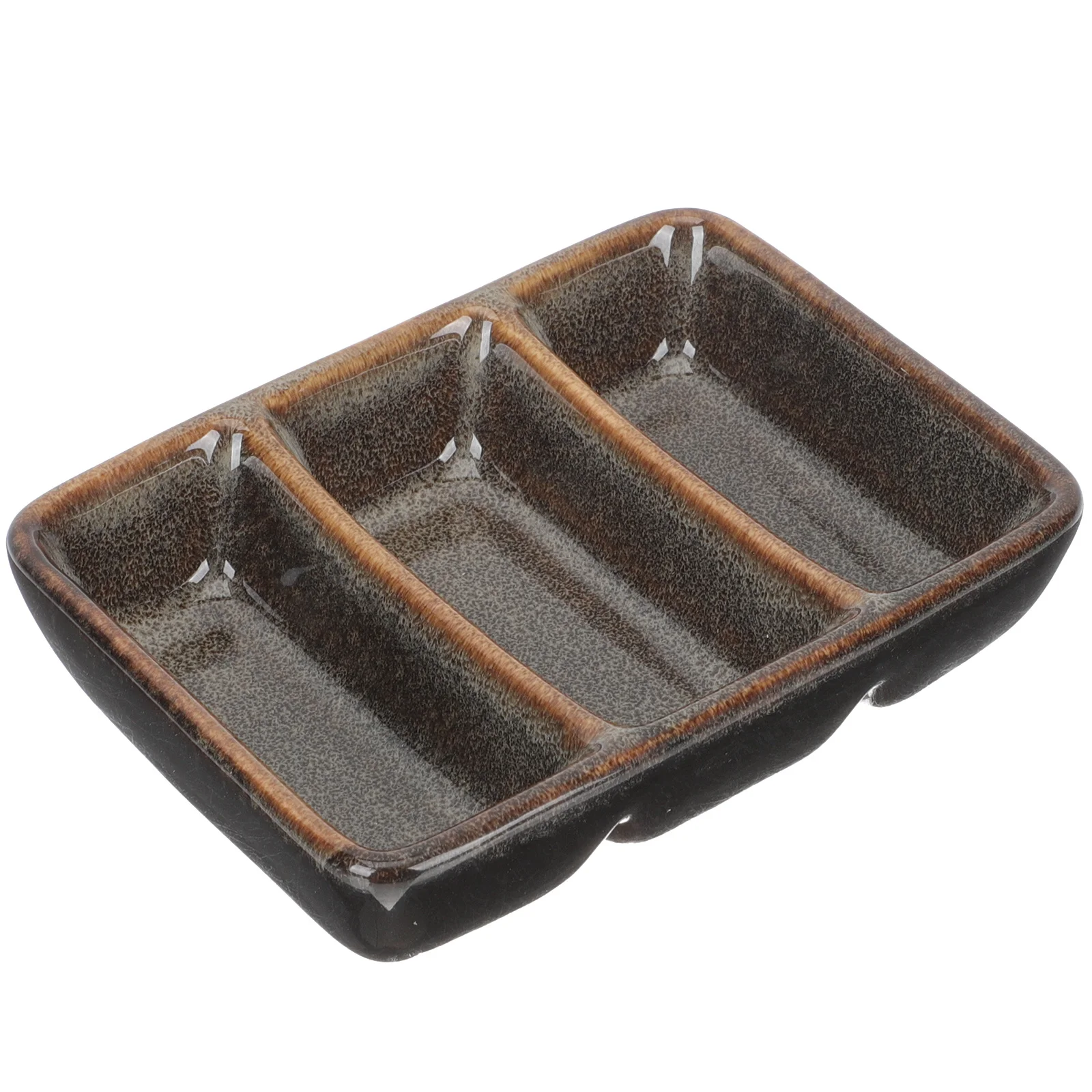 

Three-Section Porcelain Sauce Dish Dishwasher Safe for Hotel Restaurant Sauce Seasoning Plate Seasoning Plate