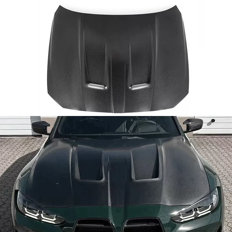 

For G80 M3 G82 G83 M4 2019-2020 New Carbon Fiber Front Hood Bonnet Lid Cover Trim Bolt-On High Polished Fitment Tested