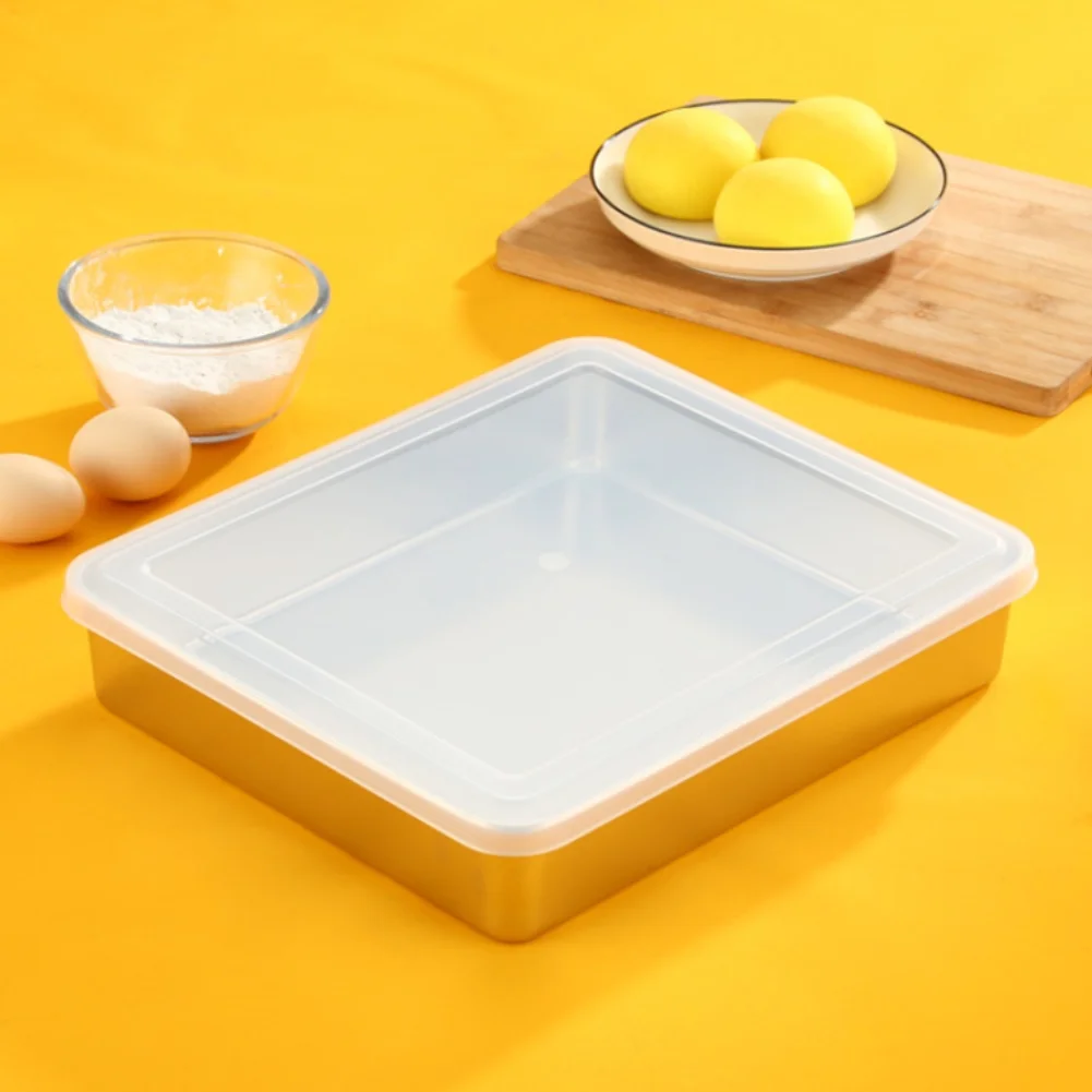 

Stainless Steel Tiramisu Baking Tray Rectangle Cake Pan 33x29cm or 44x29cm with Optional Lids for Dessert Making