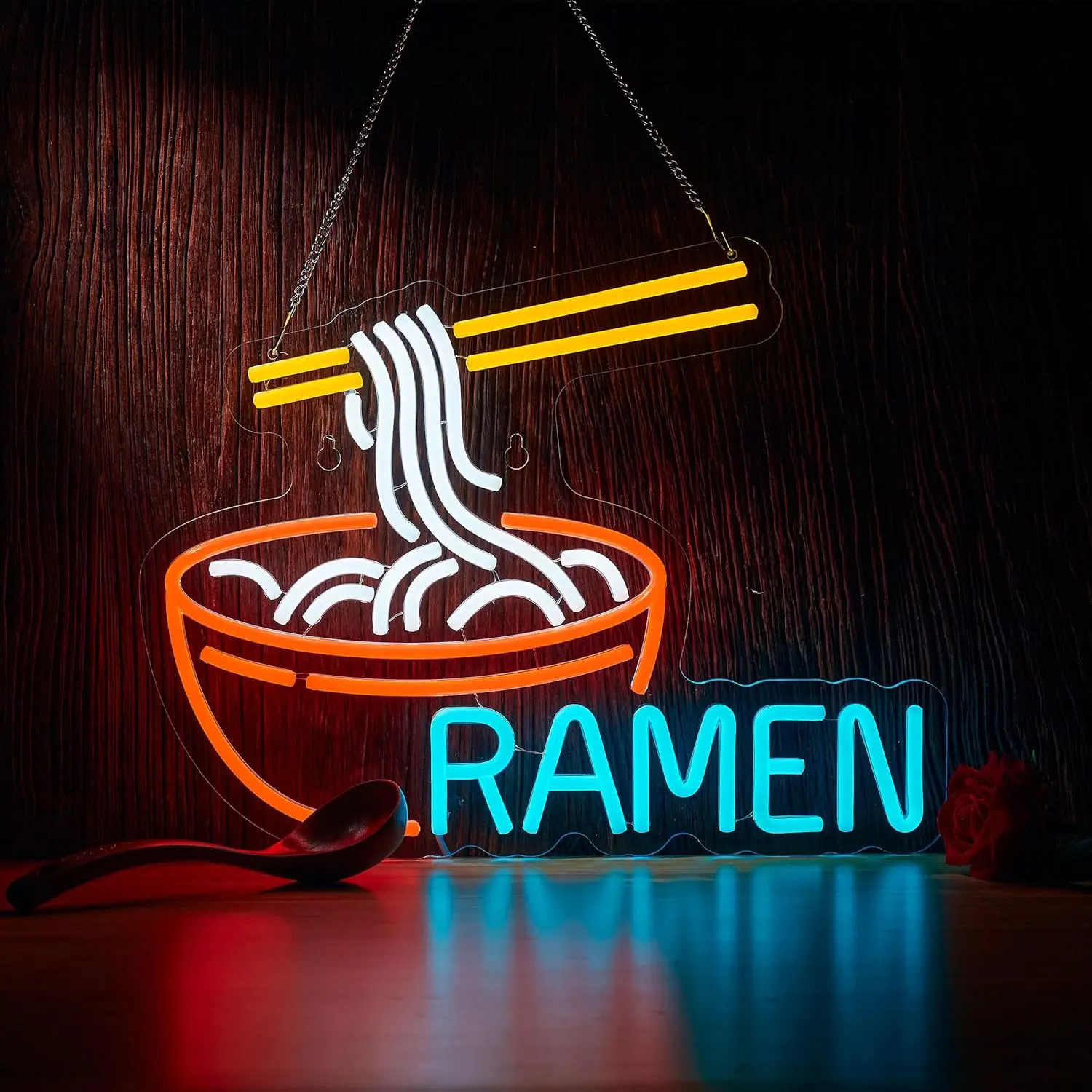 Ramen Neon Sign Japanese Noodle Bowl LED Neon Light with ラーメン Neon Signs for Ramen Shop Restaurant Anime Room Kitchen Decor gallery 5