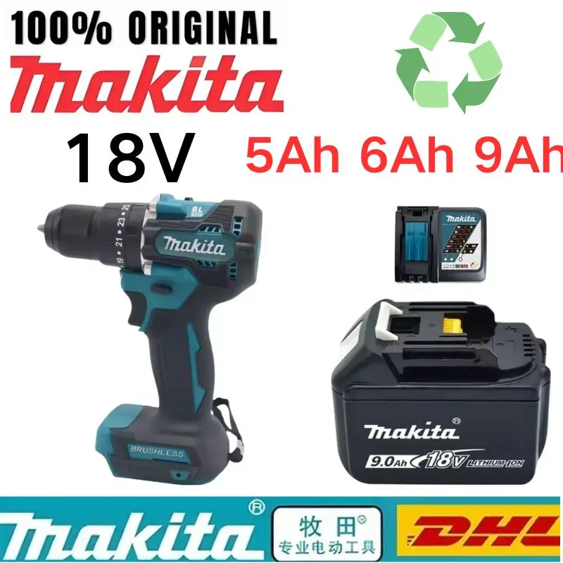 

100% Genuine 18V 5/6/9Ah makita Battery for rechargeable large capacity Power Tools Replacement Li-Ion Battery+charger