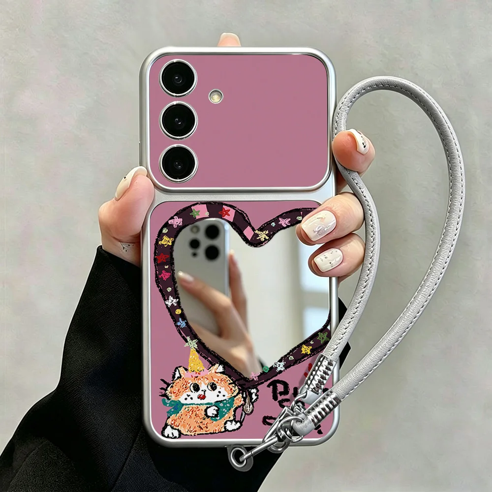Make Up Mirror Phone Case For Samsung Galaxy S26 Ultra A57 5G A56 A55 A16 A54 S25 FE A17 A53 A37 A36 A35 S24 S23  A07 A06 Cover