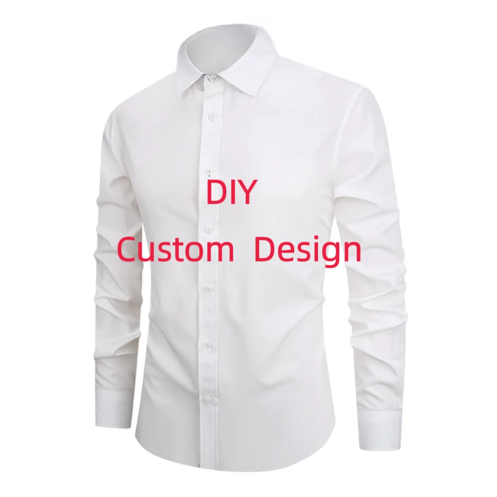 Men's shirt custom design shirt long-sleeved shirt loose version lapel single-breasted shirt super large size XS-6XL soft fabric