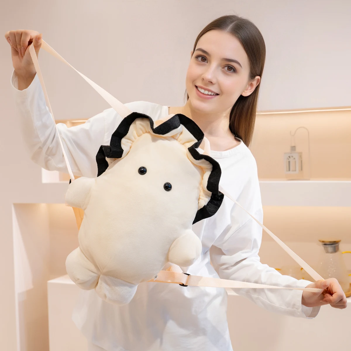 Una linda mochila de ostras suave y creativa para niños; un regalo de fiesta de cumpleaños para niños; decoración del hogar.