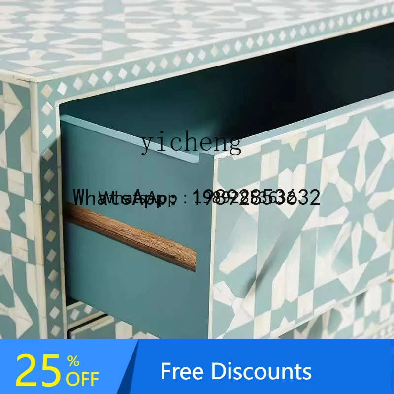 BB LSL French Retro Hand-painted Entryway American Simple Living Room Multi-drawer Storage Decoration