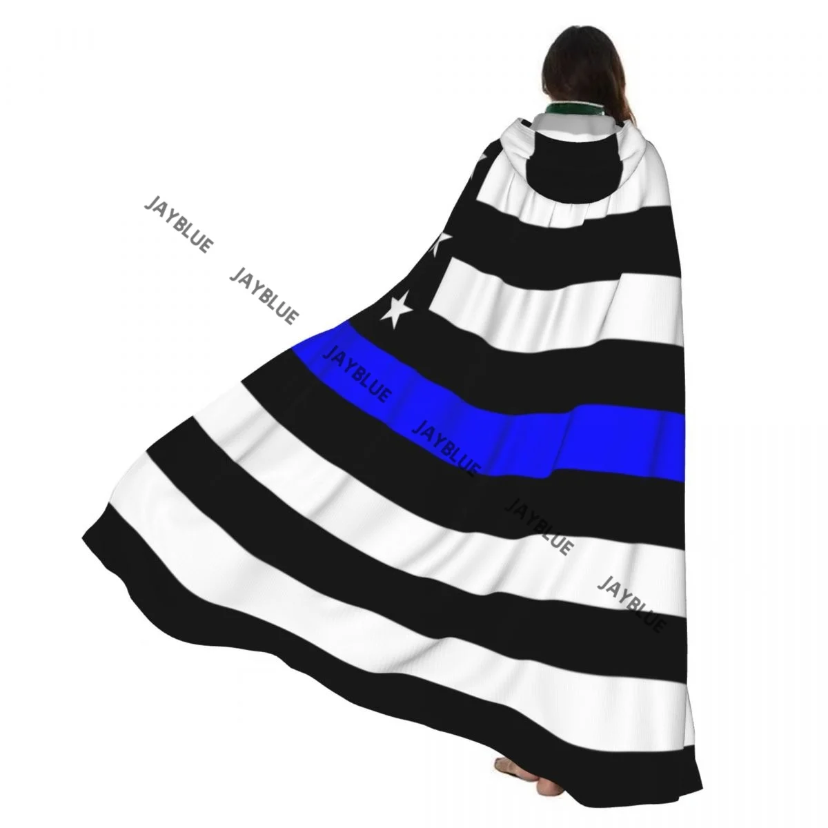 

Плащ для взрослых, накидка с капюшоном, тонкая синяя линия, флаг United_States, средневековый костюм, ведьма, Викка, вампир, эльф, Пурим, карнавальная вечеринка