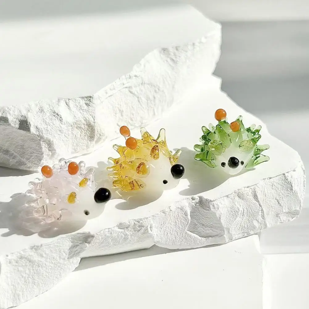 Home Decor Creative Crystal Little Hedgehog Cartoon Mini Hedgehog Figurine Handmade Animal Ornament Birthday Gift Accessories
