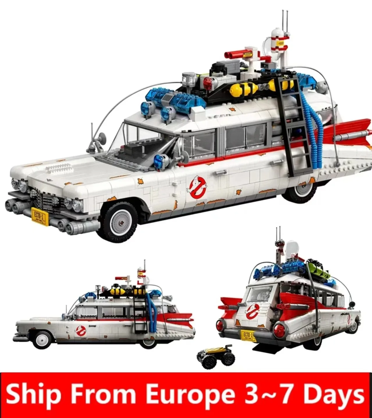

New hot-selling toy ghost-catching car compatible with 10274 building blocks car model children's adult toys Halloween gifts