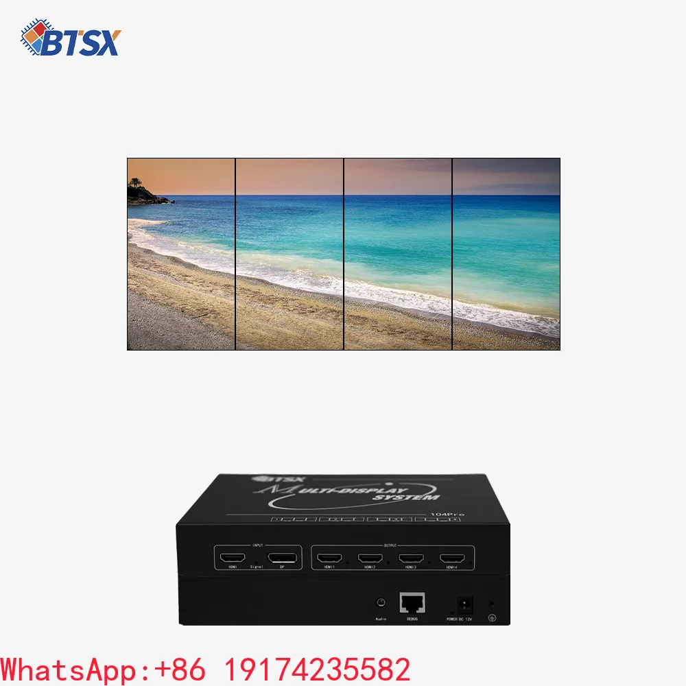 4K60 Ultra HD Multi-Channel Multi-Screen Display 1 in 4 Out Multi-Screen Viewer 2X2 1X4 Pixel-to-pixel Multi-Screen Expander