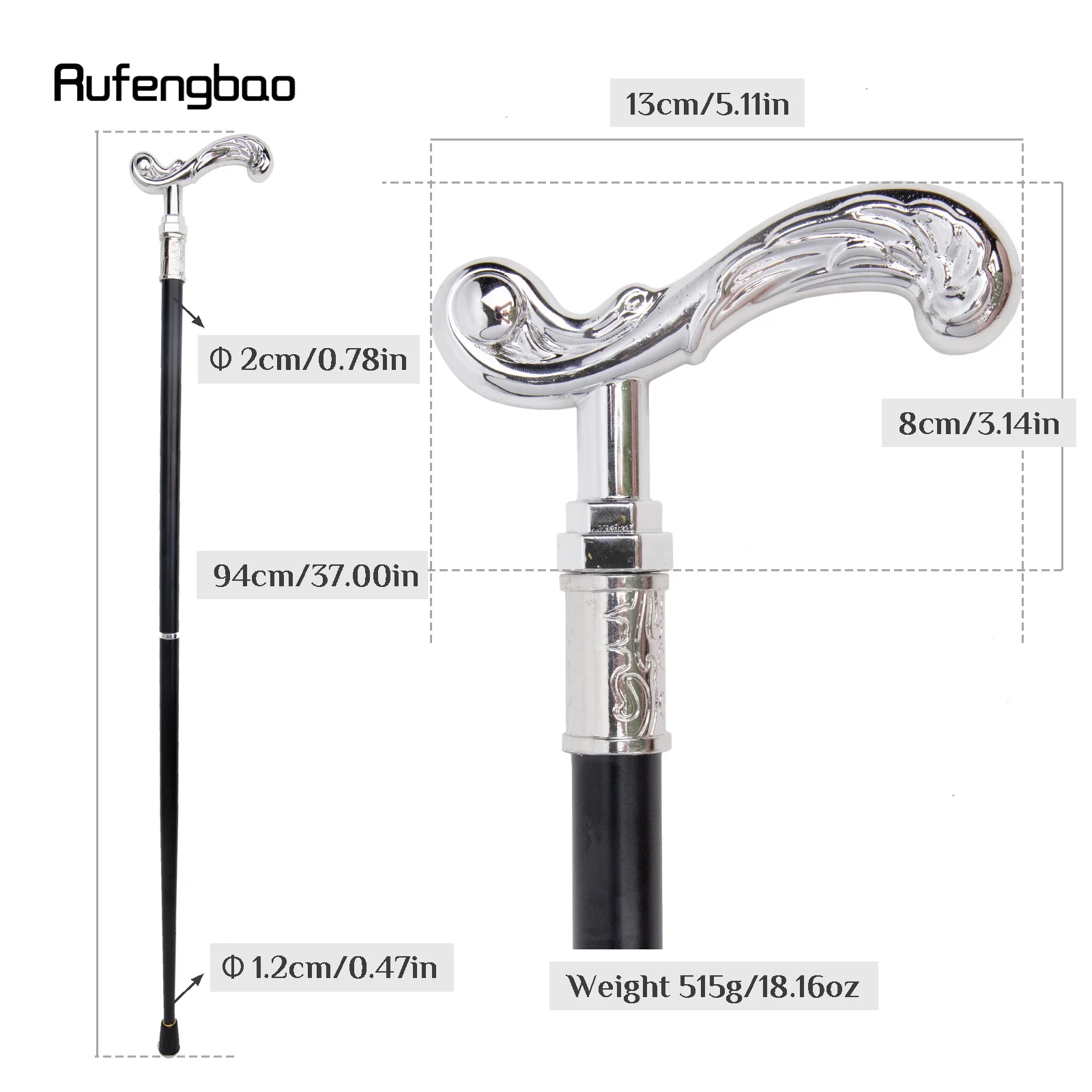 زهرة بيضاء عصا للمشي ديكور مصاص دماء تأثيري خمر حفلة عصرية عصا للمشي هالوين كروسيير 94 سنتيمتر