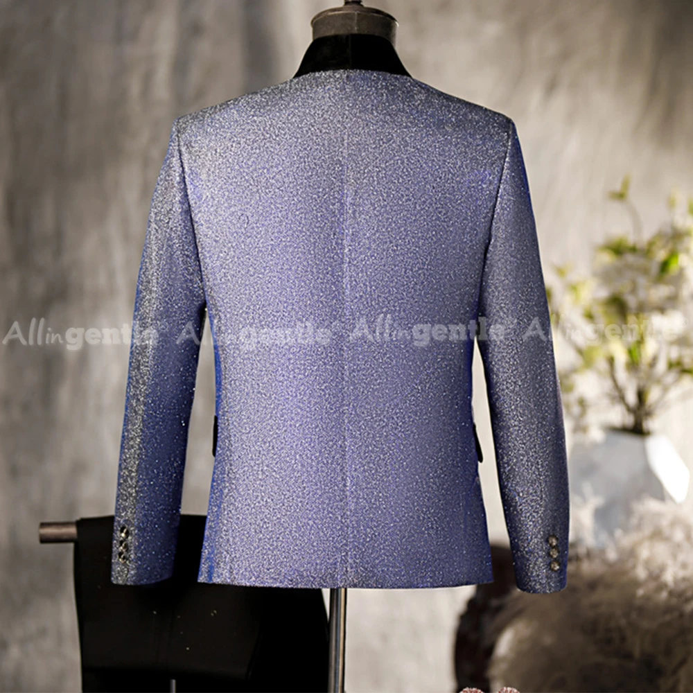 ‌Men's Elegant Suit Jacket Collection Single-Breasted Regular Fit Blazers Sequin Jacket